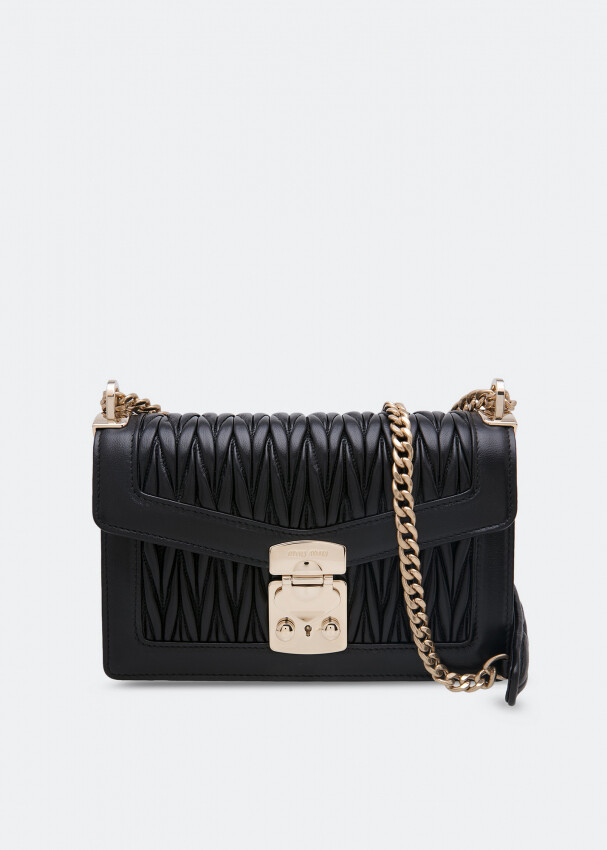 

Сумка MIU MIU Miu Confidential leather shoulder bag, черный