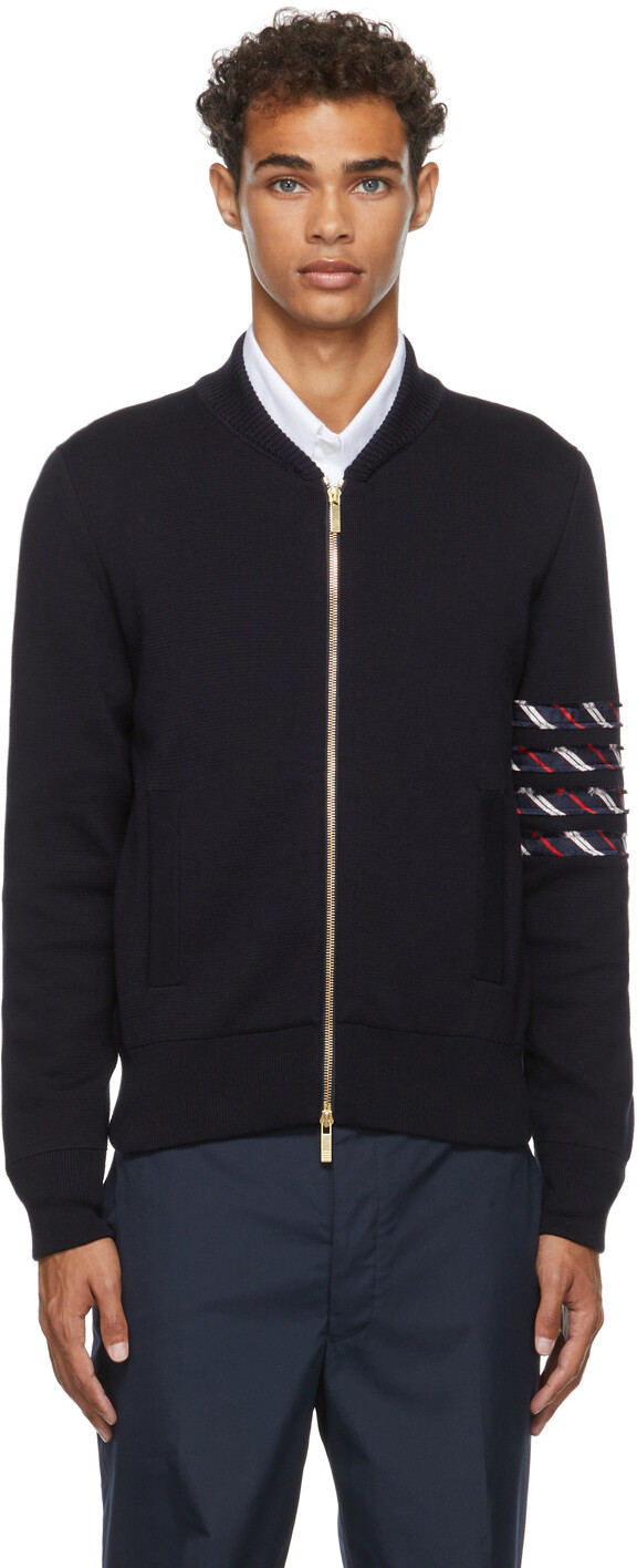 

Куртка-бомбер с 4 полосками Milano Stitch Thom Browne