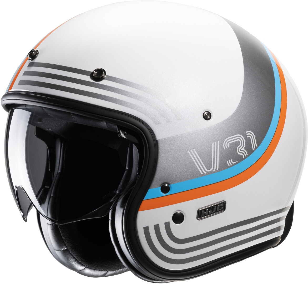

HJC V31 Byron Retro Реактивный шлем, белый/синий/оранжевый
