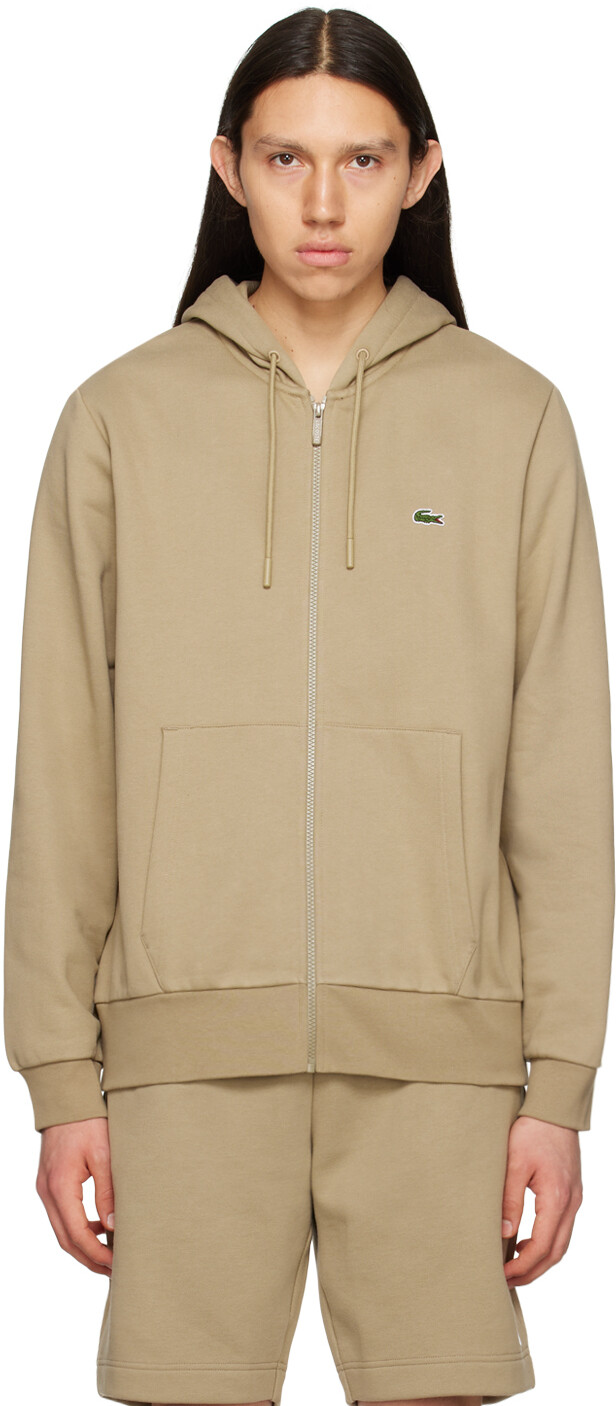 

Худи светло-коричневого цвета на молнии Lacoste