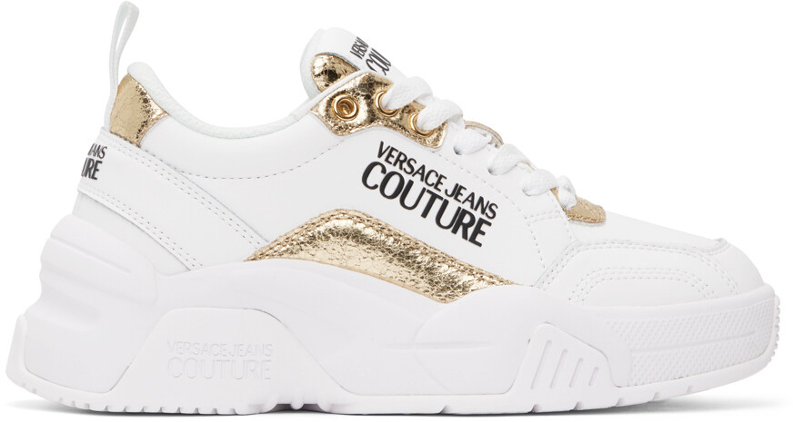 

Бело-золотые кроссовки Stargaze Versace Jeans Couture