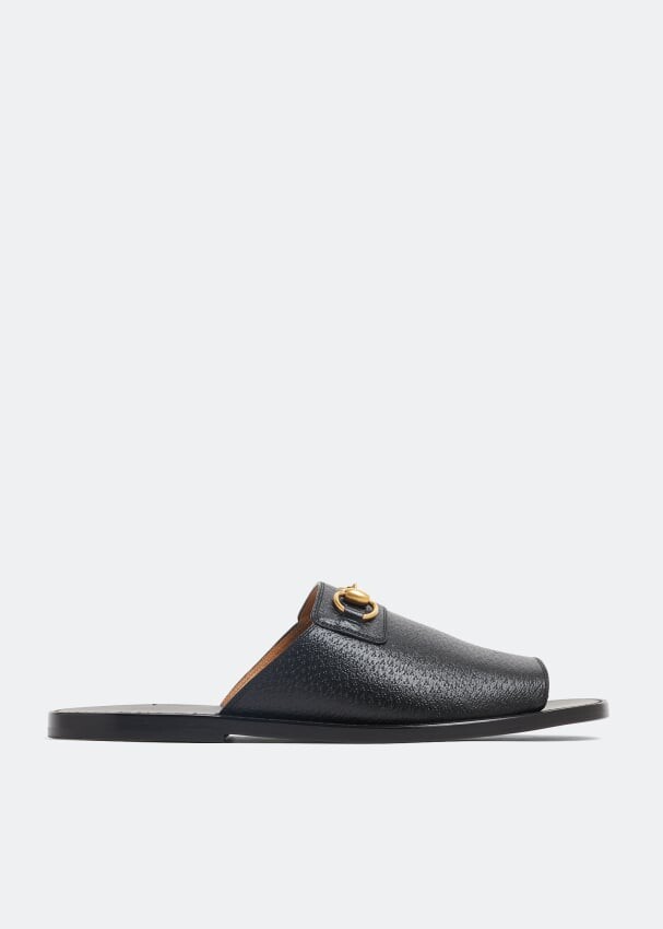

Сандалии GUCCI Horsebit slide sandals, черный