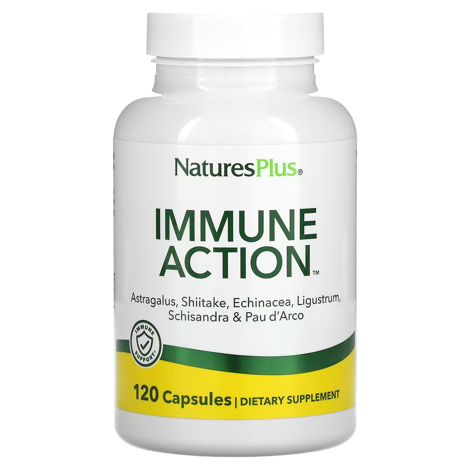 NaturesPlus Иммуностимулирующее средство Immune Action, 120 растительных капсул naturesplus суперкомлекс витаминов с 180 растительных капсул