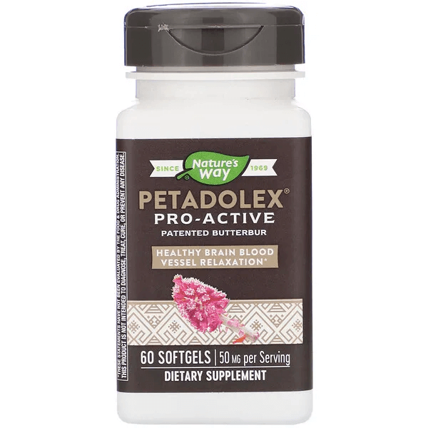 Петадолекс Pro-Active Nature's Way 50 мг, 60 таблеток algasgold brain для сосудов головного мозга пищевой продукт 2 уп по 500 г 1 в подарок