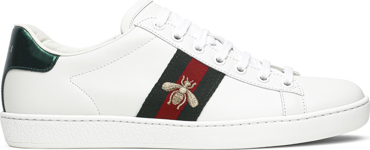 Кроссовки Gucci Wmns Ace Low Bee Embroidered, белый - фото