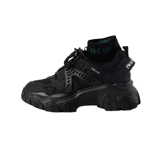 

Кроссовки Eblan Breathable Comfortable Thick-soled Leather (размер 38), черный