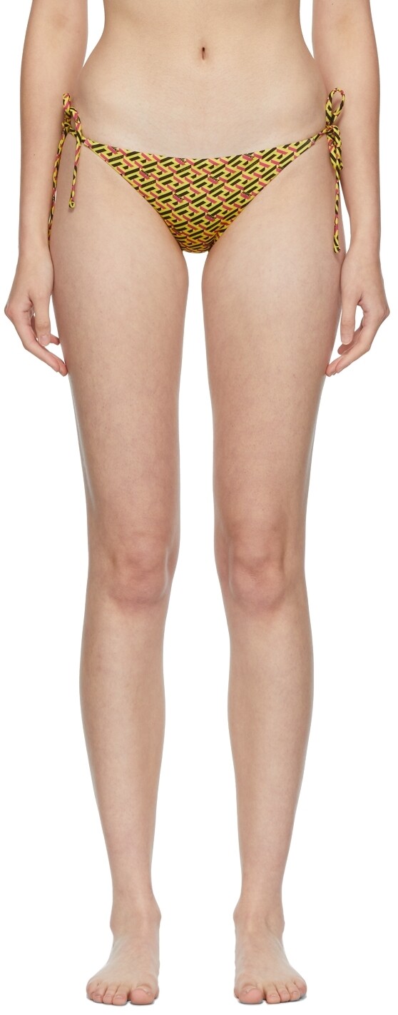 

Желтые плавки бикини с монограммой Versace Underwear, Желтый