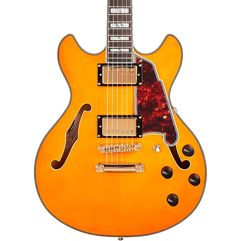 Электрогитара D'Angelico Excel Series Mini DC Semi-Hollow Electric Guitar Spruce top USA Seymour Duncan Humbuckers Stop-bar Tailpiece Vintage Natural