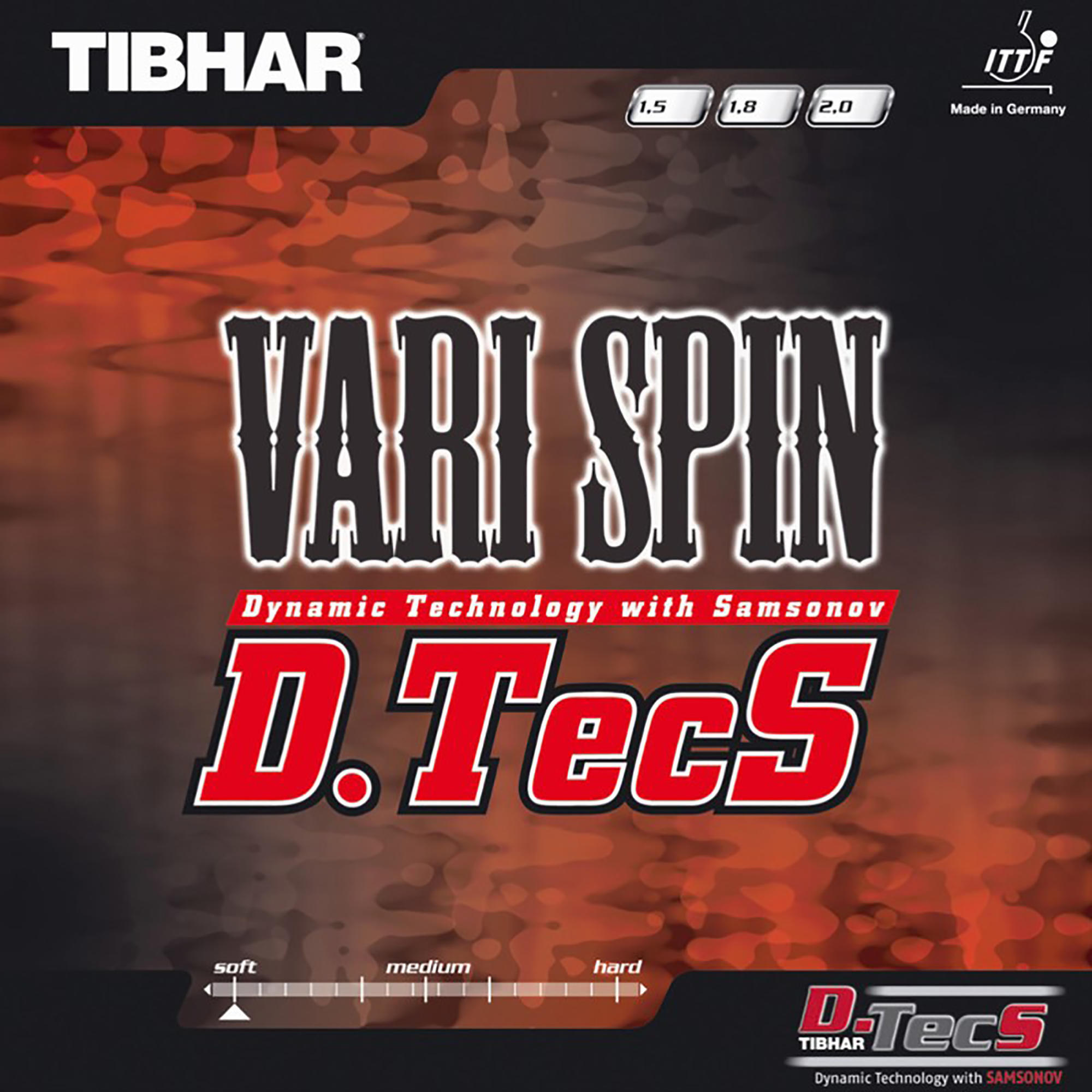 Накладка для настольного тенниса Vari Spin D.TecS TIBHAR резиновая губка для настольного тенниса tibhar aurus sound германия