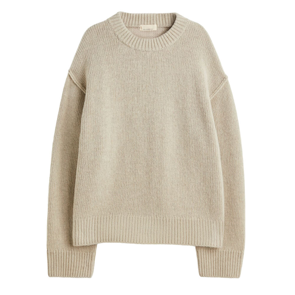

Свитер H&M Premium Selection Cashmere-blend, светло-бежевый