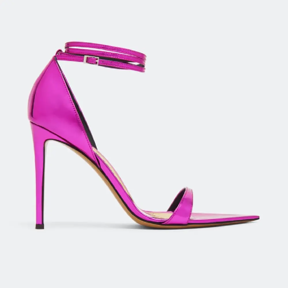 

Сандалии ALEXANDRE VAUTHIER Mirrored leather sandals, розовый