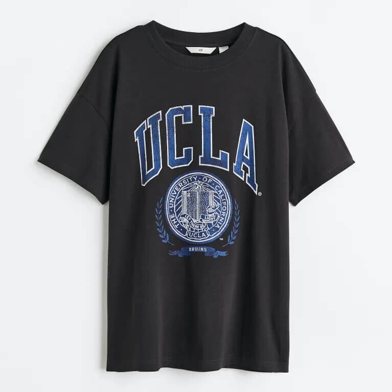 

Футболка H&M Oversized Printed T-Shirt, черный