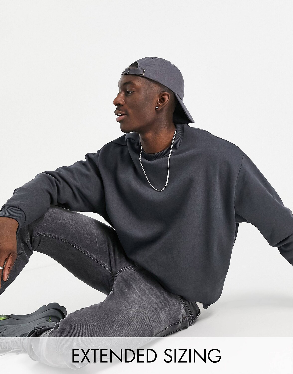 

Черная толстовка оверсайз ASOS DESIGN, Черный