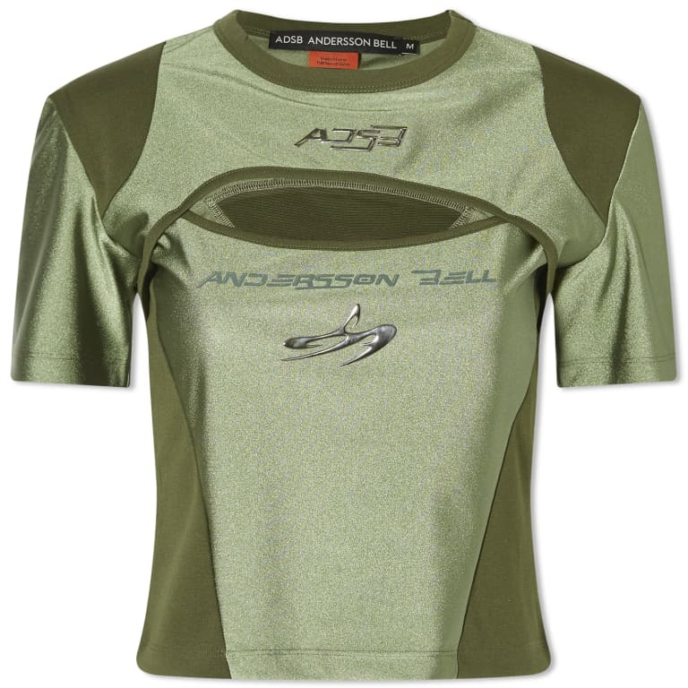Футболка Andersson Bell Cut-Out Racing, зеленый футболка с логотипом andersson bell ab черный