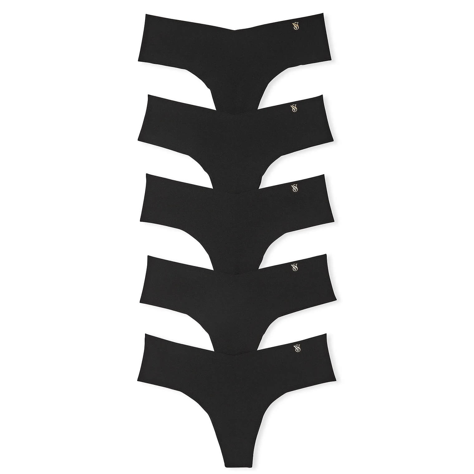 Комплект трусиков-стрингов Victoria's Secret No-Show, 5 штук, черный