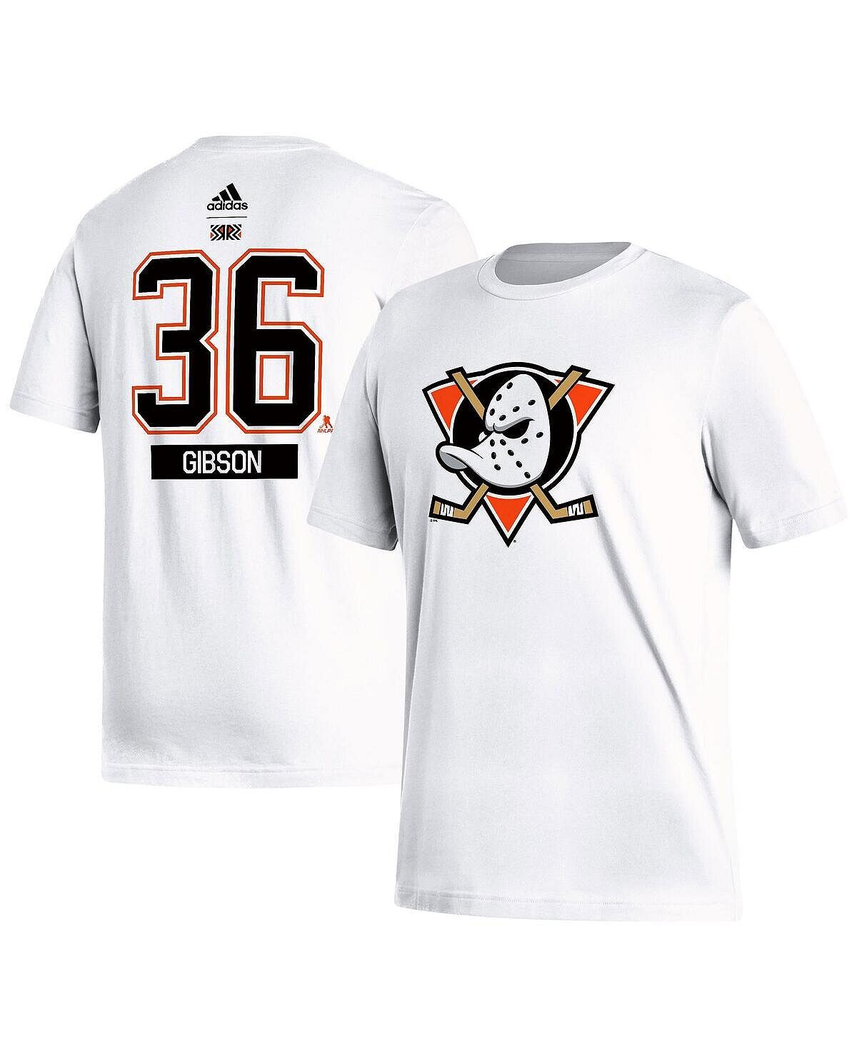 

Мужская футболка john gibson white anaheim ducks reverse retro 2.0 name and number adidas, белый