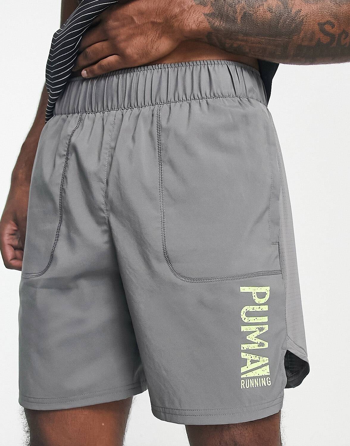 

Серые 7-дюймовые шорты Puma Run PLCD Graphic