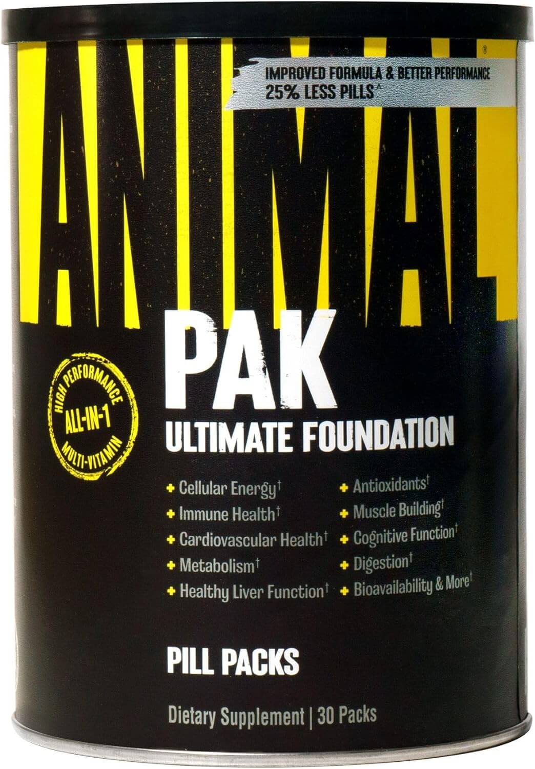Комплекс витаминов и добавок для спортивного питания Animal Pak All-in-One Women & Men Updated Version, 30 порций animal animal pak идеальный базовый пакет для тренировок 44 удобных пакетика с таблетками