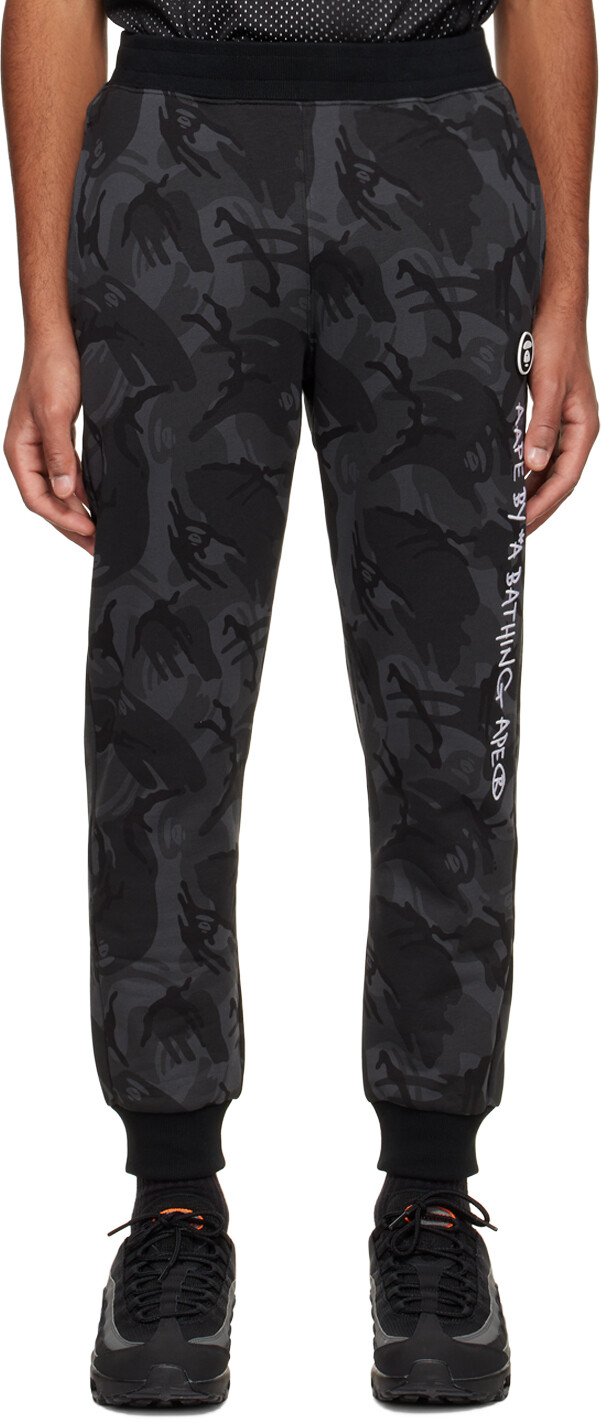 

Черные брюки для отдыха с вышивкой AAPE by A Bathing Ape, Черный