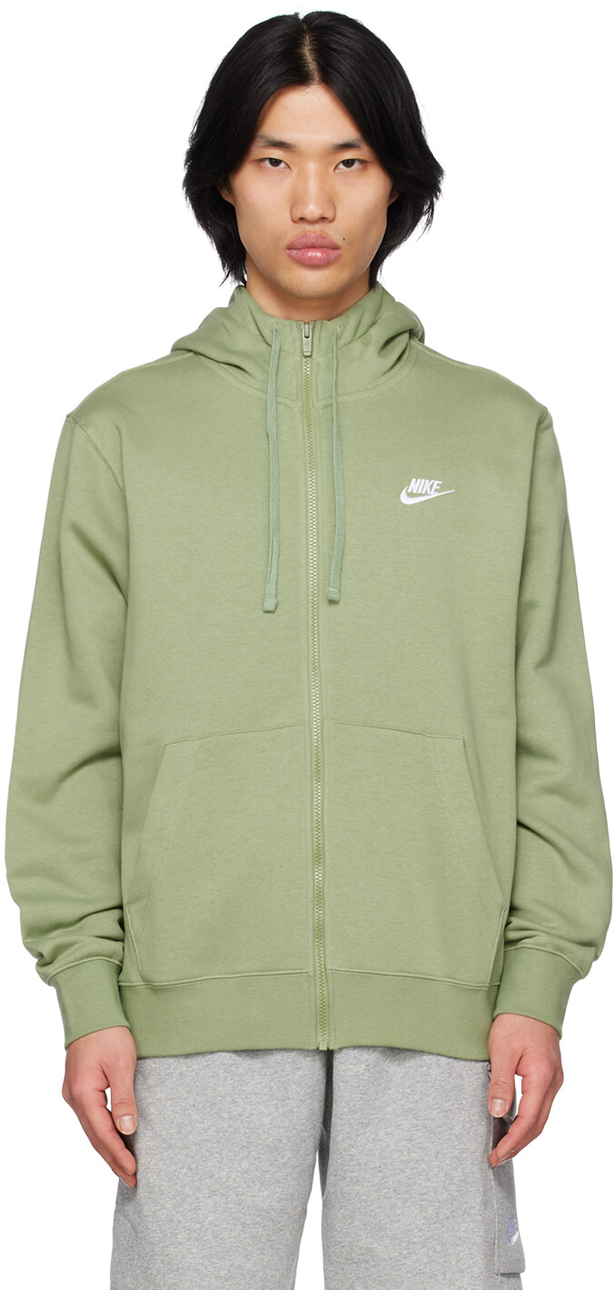 Green nike 2025 zip up hoodie