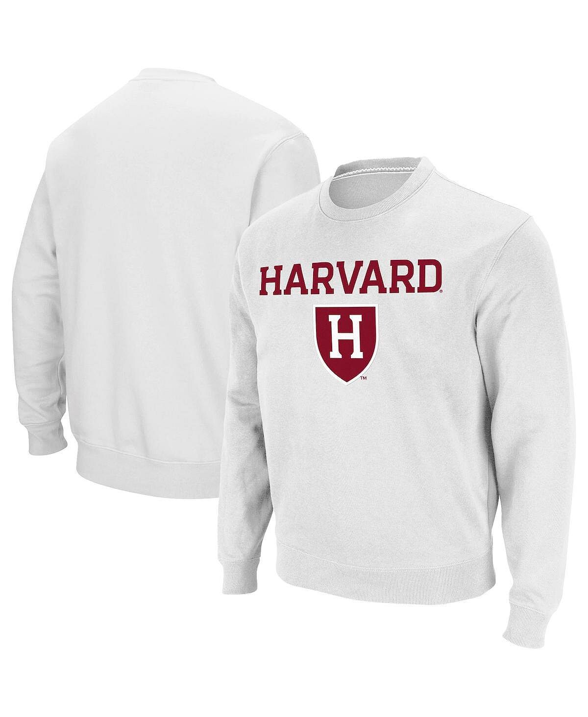 Мужская белая толстовка из твила с логотипом harvard crimson team arch logo tackle Colosseum, белый