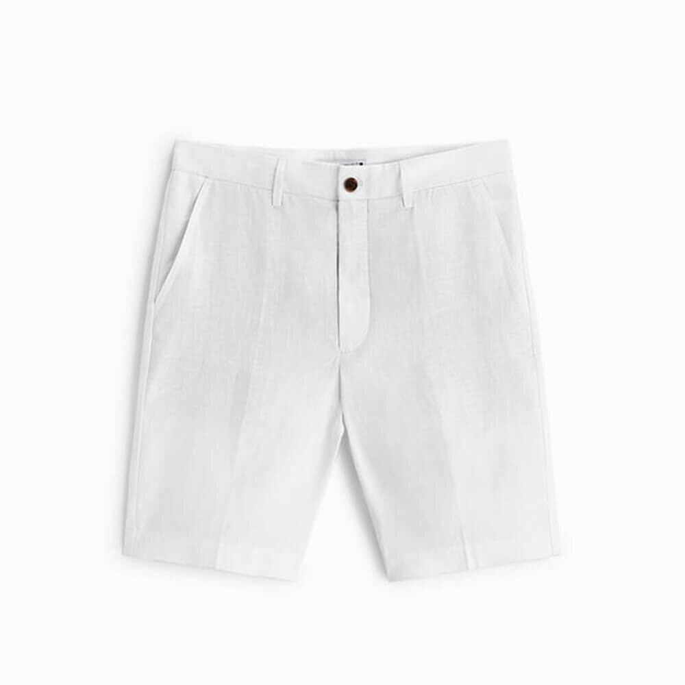 Шорты Zara 100% Linen Bermuda, белый