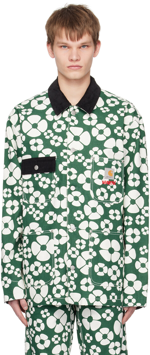 

Зелено-белая куртка Carhartt WIP Edition Marni