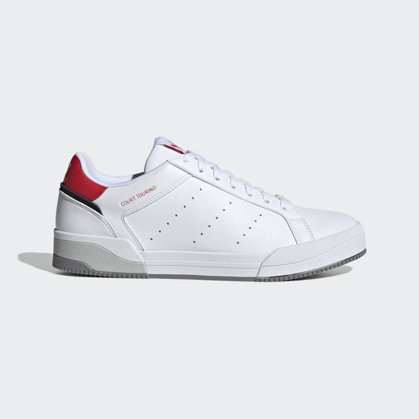 

Кроссовки Adidas Court Tourino, белый/красный/серый