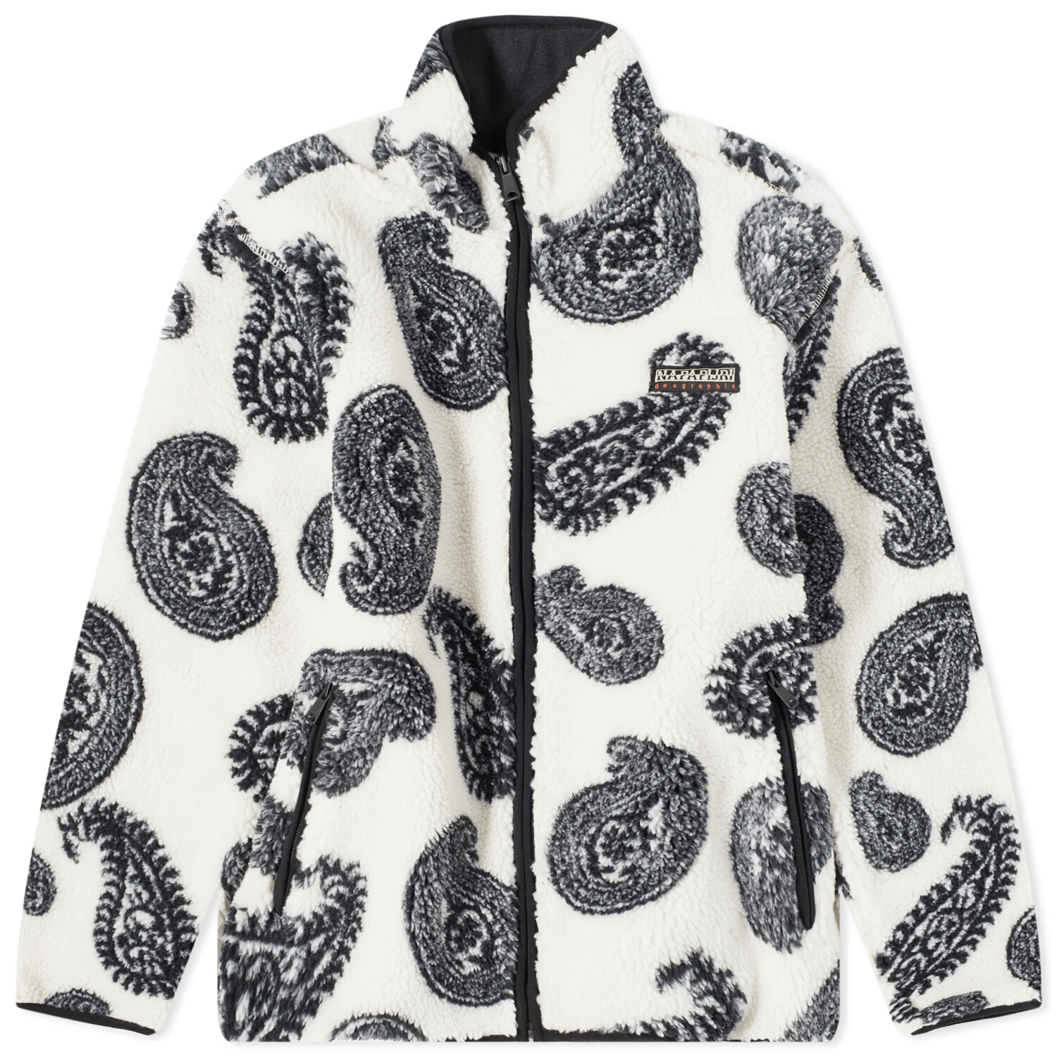 

Флисовая толстовка на молнии Napapijri Holiday Jacquard Paisley, белый/черный