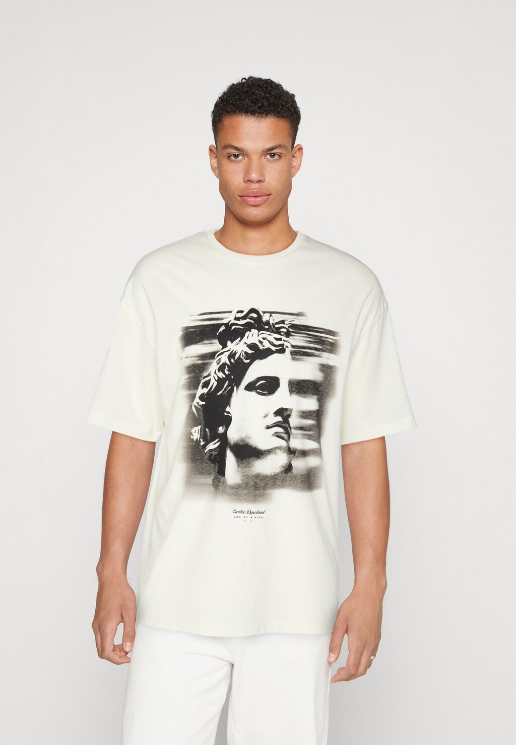 

Футболка с принтом Jack & Jones, молочный, Серый