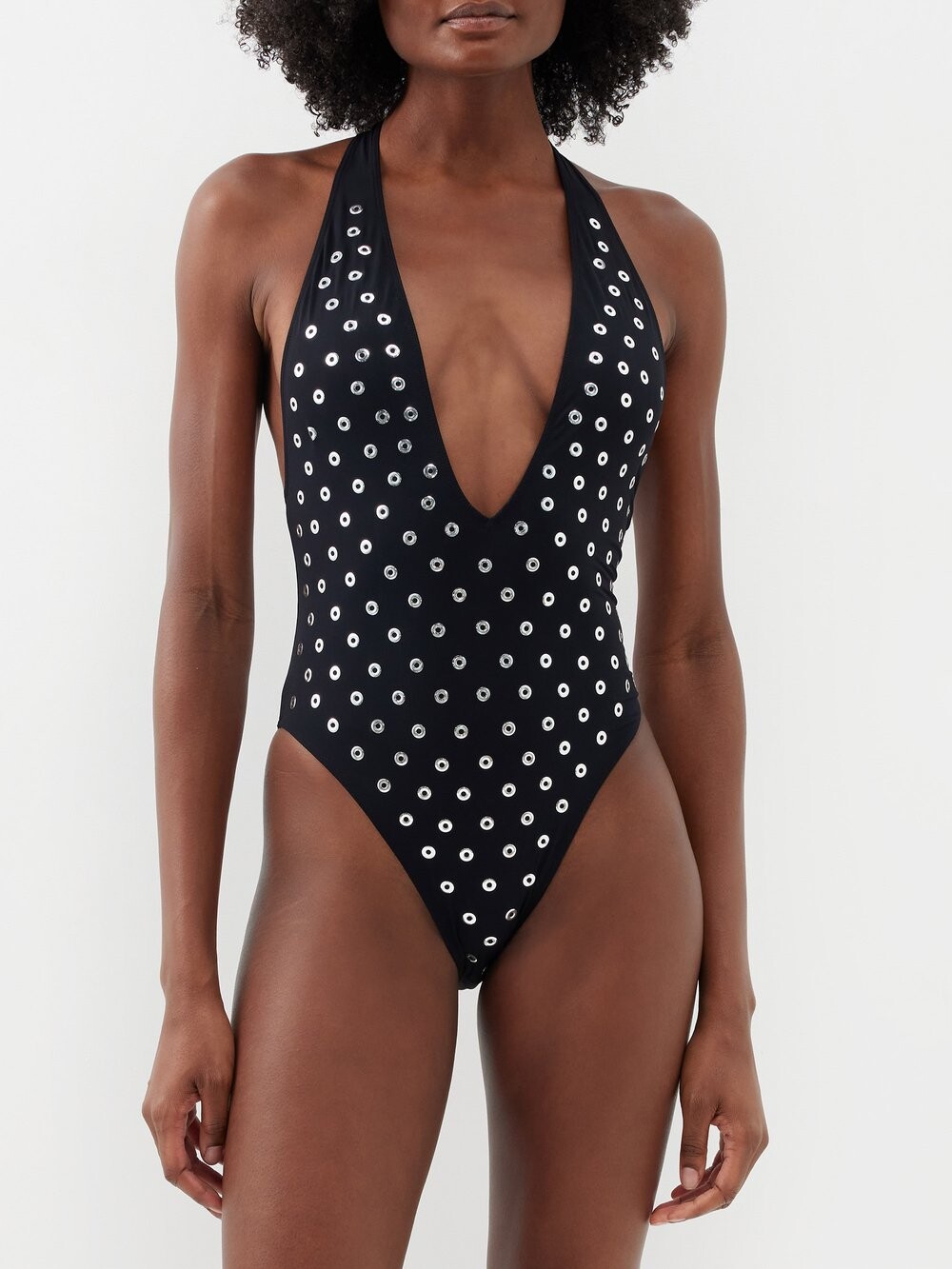 

Купальник с люверсами ALAÏA, черный