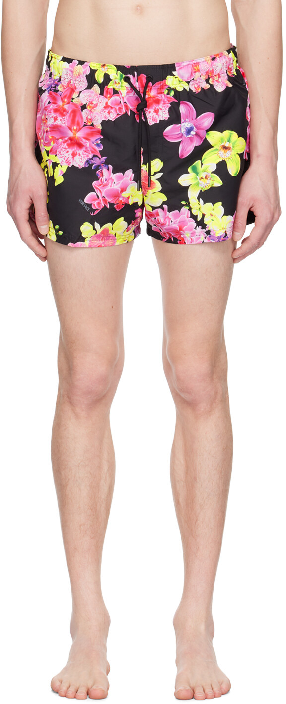 

Черные плавки с орхидеей Versace Underwear