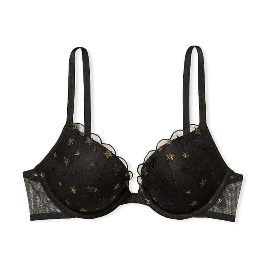 

Бюстгальтер на косточках Victoria's Secret Sexy Tee Push-Up, черный/золотой