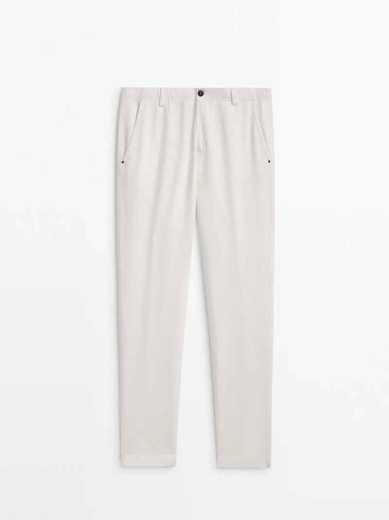 

Брюки зауженного кроя с джинсовым эффектом Massimo Dutti, белый