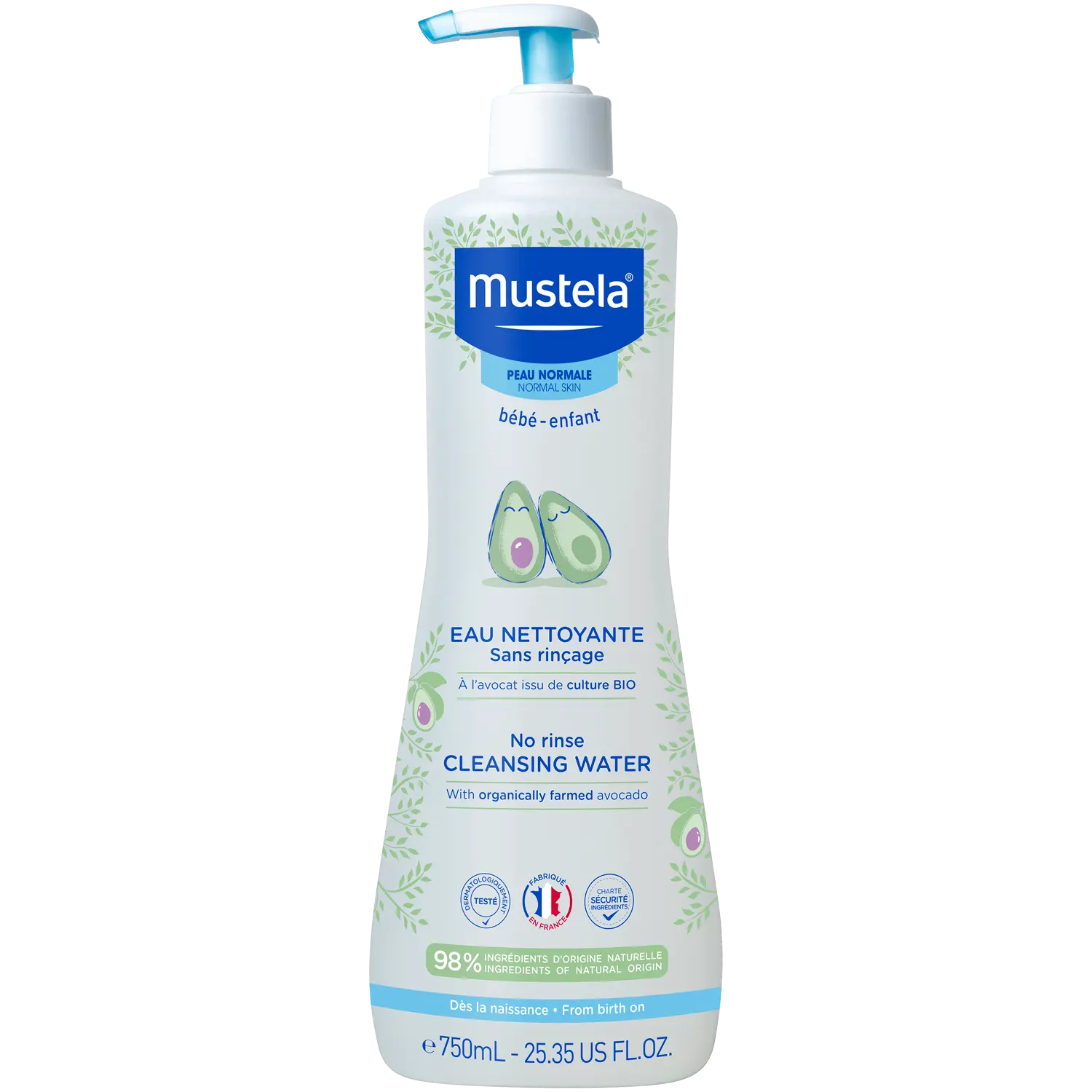 

Mustela несмываемая очищающая вода, 750 мл