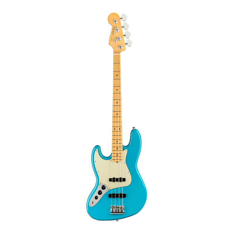 Fender American Professional II 4-String Jazz Bass (левая рука, кленовый гриф, синий Майами) Fender American Professional II 4-String Jazz Bass (Left-Hand, Miami Blue)