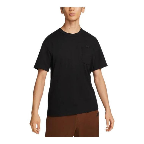 Футболка Men's Nike Solid Color Pocket Round Neck Loose Short Sleeve Black T-Shirt, Черный