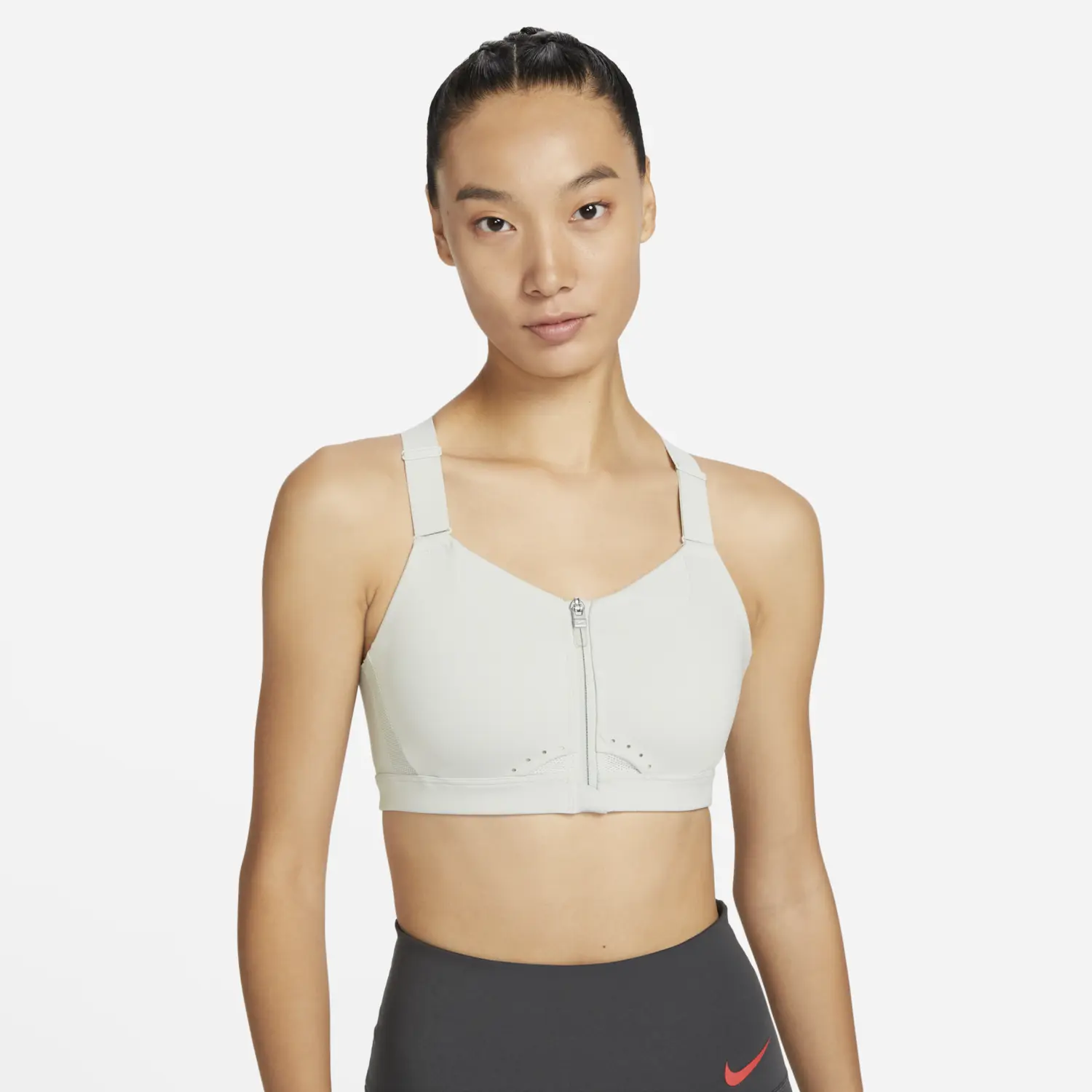 

Топ Nike Alpha Women's High-Support Padded Zip-Front Sports, светло-бежевый