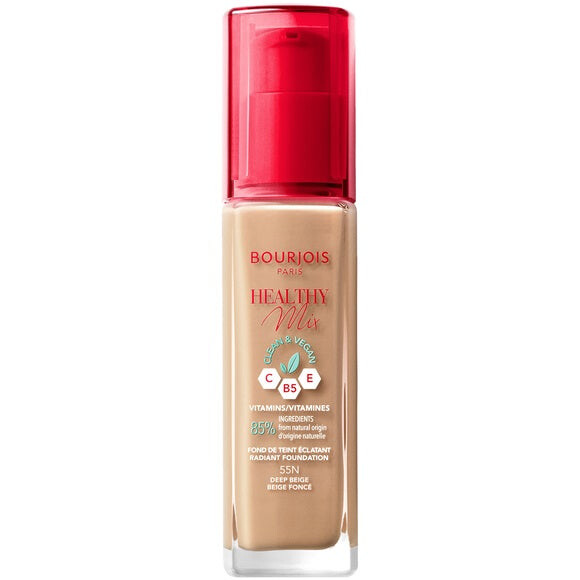 

Bourjois Healthy Mix Clean веганский сияющий тональный крем 55 Deep Beige 30мл