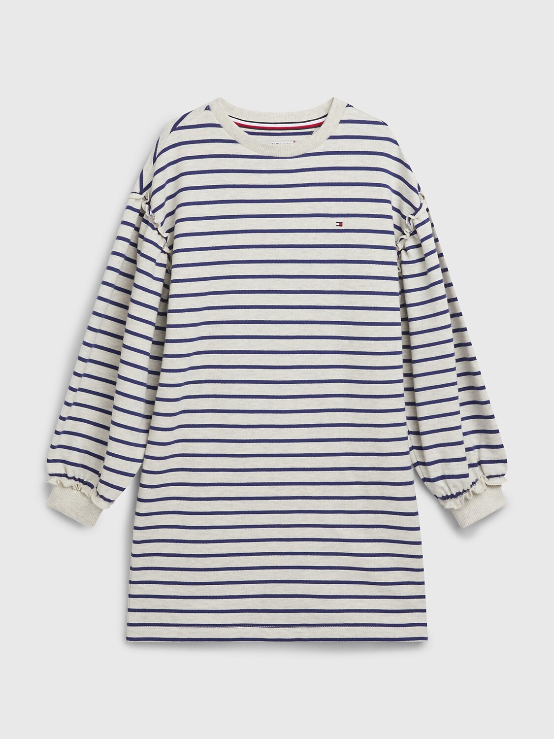 

Детское платье-свитшот в полоску Tommy Hilfiger, пестрый овсяный молочный / синяя полоска