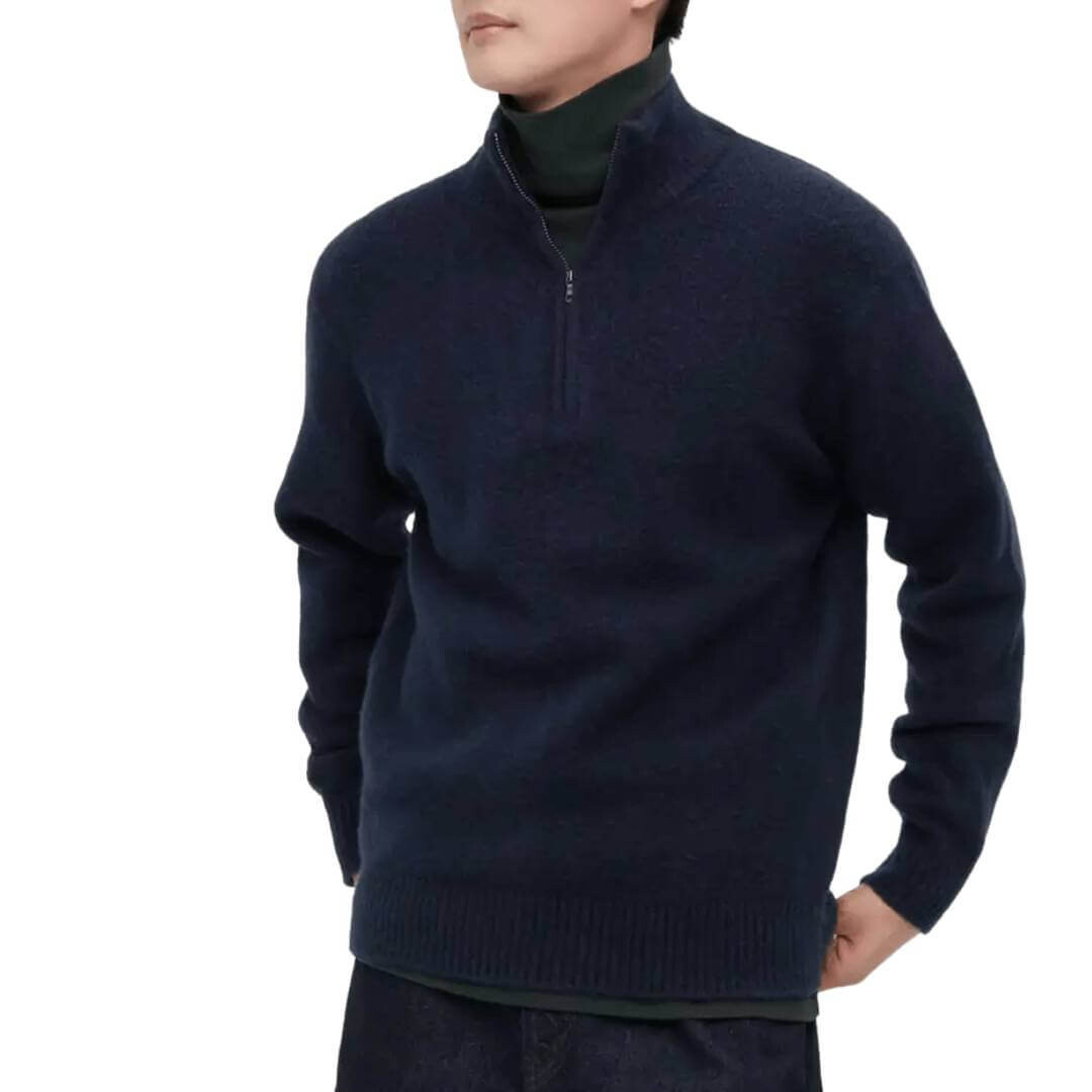 

Трикотажный джемпер Uniqlo Souffle Low Gauge, темно-синий