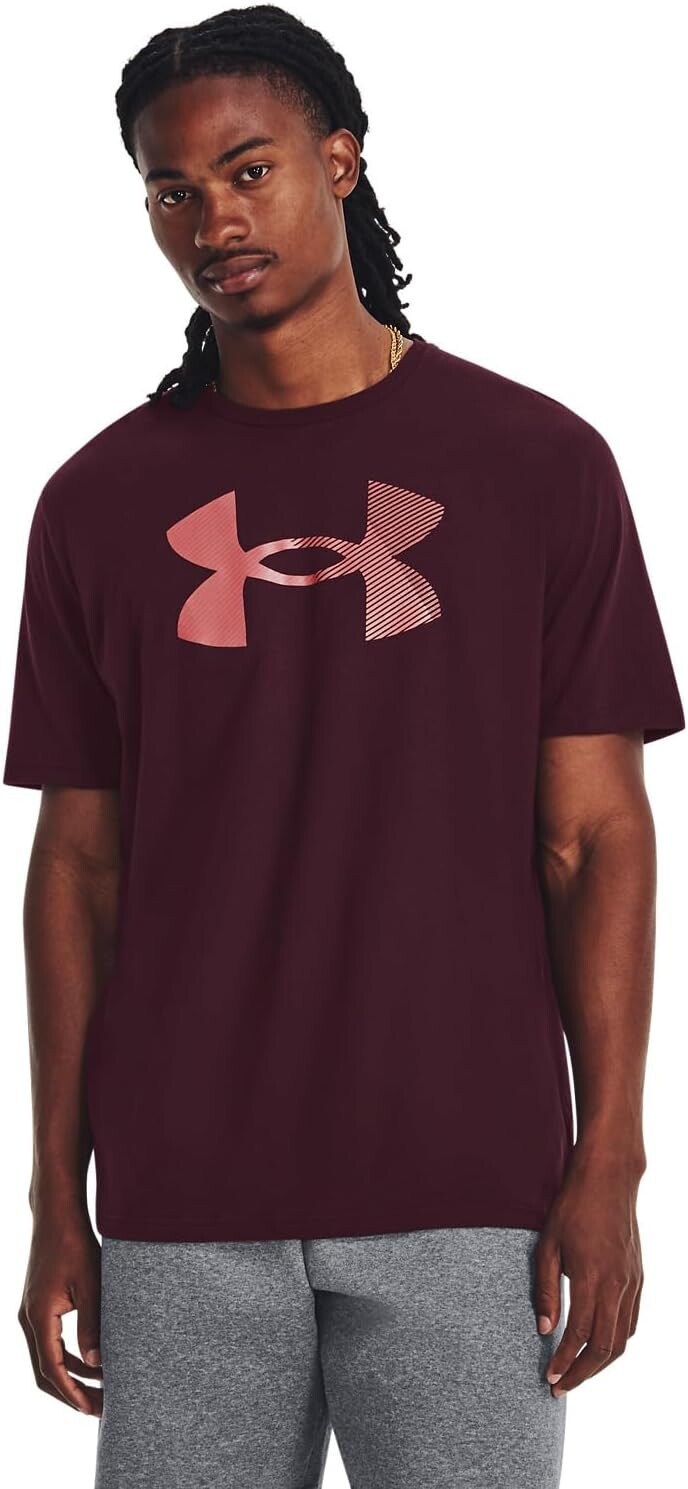 

Футболка с коротким рукавом и большим логотипом Under Armour, цвет Dark Maroon/Misty Purple/Venom Red
