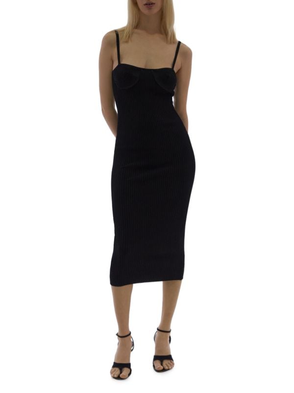 Платье Трикотажное Helmut Lang в рубчик, черный платье helmut lang k01hw601 m черный