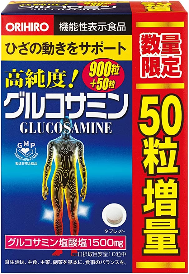 Пищевая добавка Orihiro Glucosamine, 950 таблеток пищевая добавка orihiro high purity glucosamine chondroitin low molecular hyaluronic acid 4 предмета 270х4 таблеток