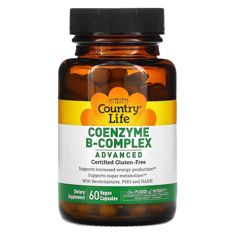 country life коферментный комплекс витаминов группы b улучшенная формула 120 растительных капсул Комплекс коэнзимов группы B Country Life, 60 капсул