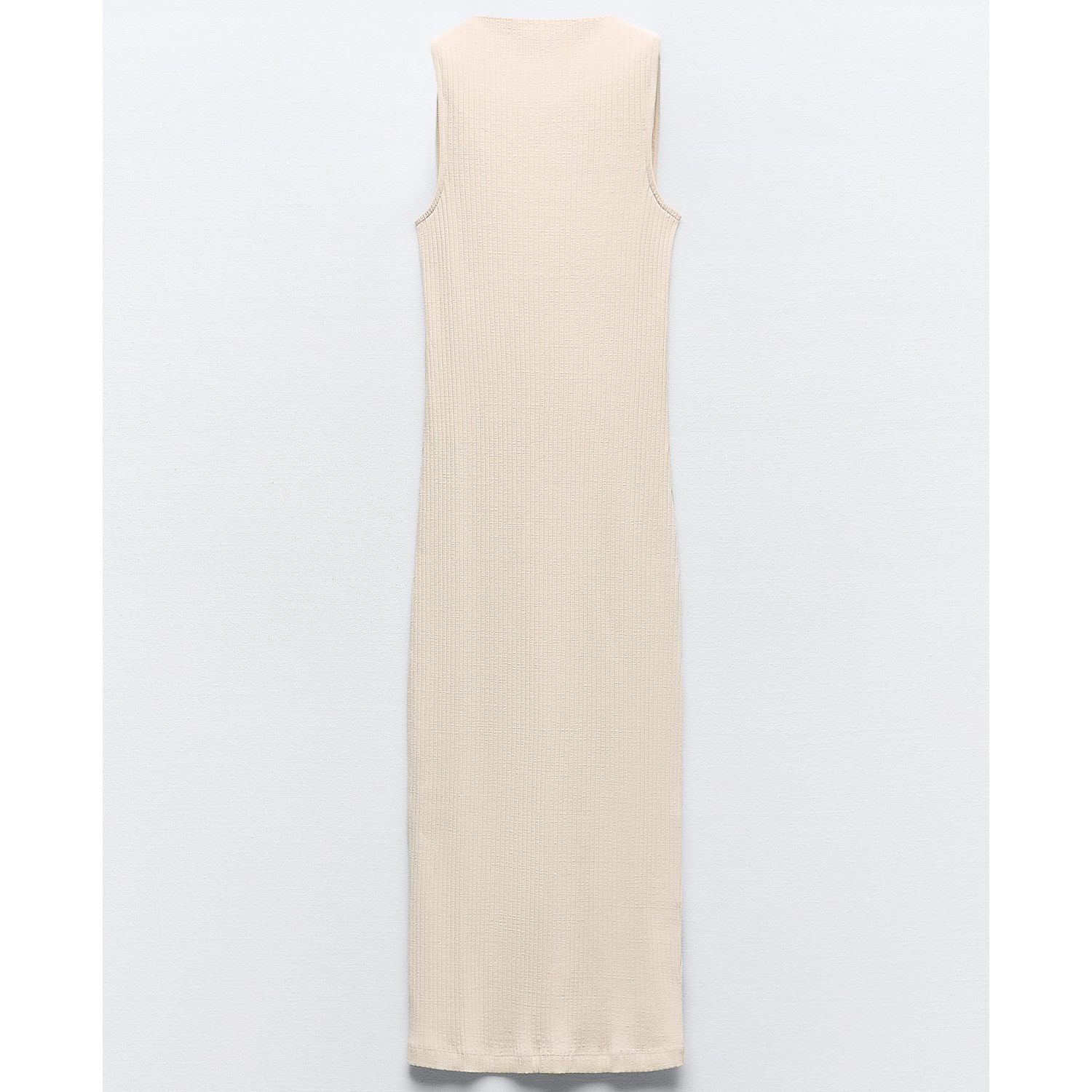 Платье Zara Ribbed Midi, песочный