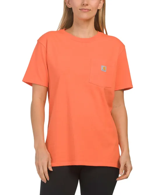 

Свободная футболка с карманами и короткими рукавами для работы Carhartt, коралловый