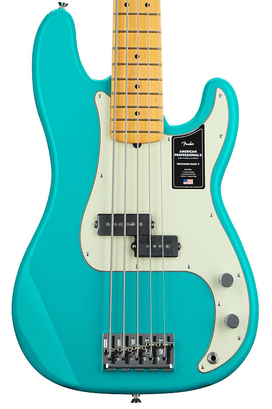 

Fender American Professional II Precision Bass V — синий Майами с кленовой накладкой 0193962719