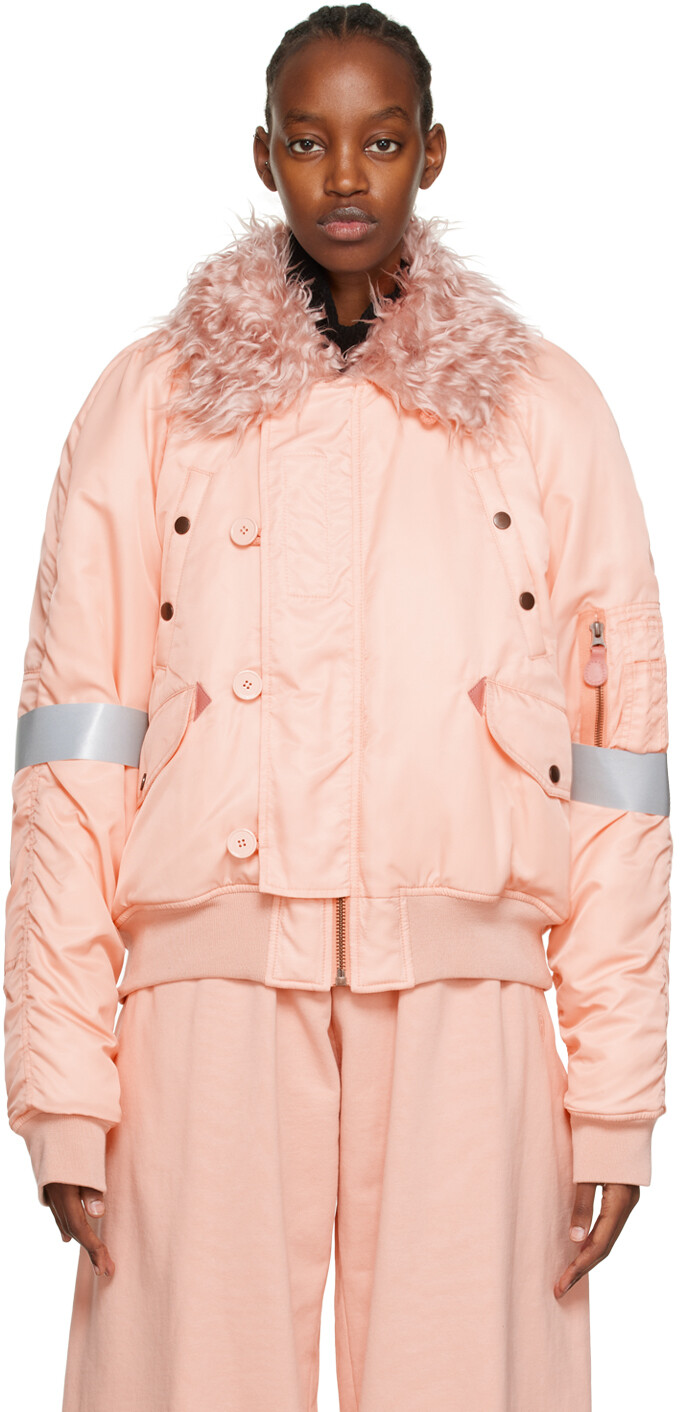 

Розовый утепленный бомбер MM6 Maison Margiela