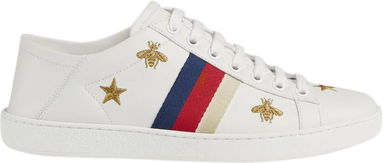 Кроссовки Gucci Wmns Ace Bees and Stars, белый - фото